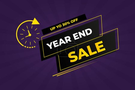 Illustration for Year-end sale discount banner design - Royalty Free Image