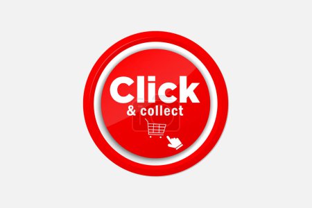 Illustration for Click and collect button and website vector icon design. - Royalty Free Image
