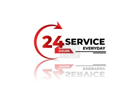 Illustration for 24 hours everyday service concept vector illustration on white background - Royalty Free Image