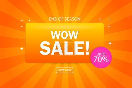 Illustration for Wow sale promotional banner design - Royalty Free Image