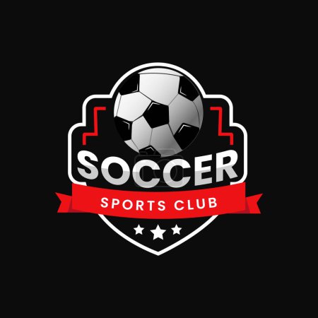 Illustration for Soccer sports club logo template design. - Royalty Free Image