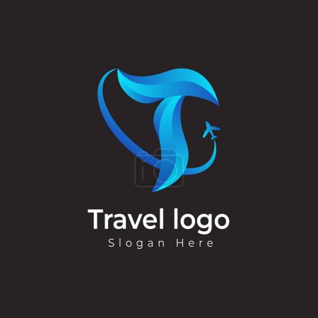 Illustration for Travel Agency logo and t latter colourful design vector template - Royalty Free Image
