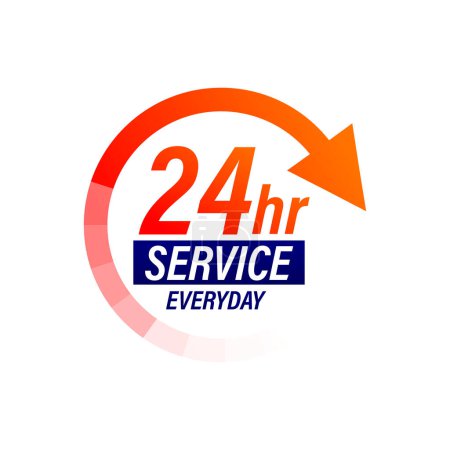 Illustration for 24 hour service vector design - Royalty Free Image