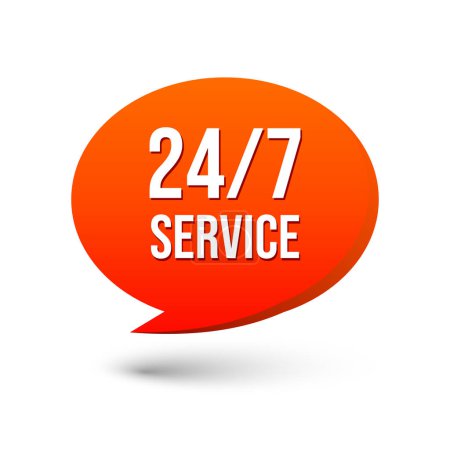 Illustration for Vector 24 hours service - Royalty Free Image