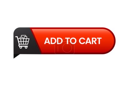 vector Add to cart red button and white background