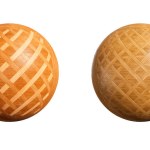 Wood, laminated sphere or balls isolated on a white background. Decorative balls for design and decoration. Many uses!