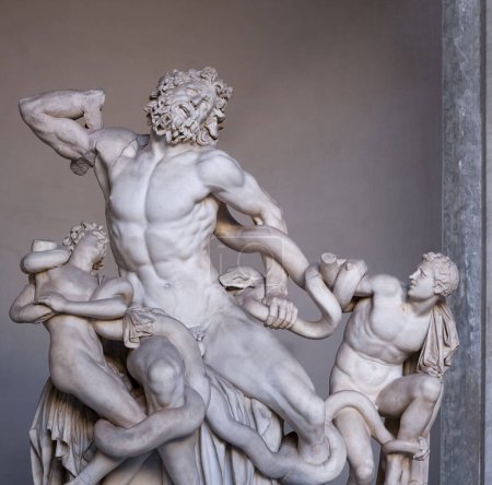 Photo for Rome, Italy - October 3, 2023: Capture the dramatic beauty of the iconic sculpture, Laocoon and His Sons, depicting a powerful mythological moment in art history. - Royalty Free Image