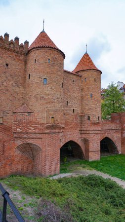 Barbican fortress in the historic center of Warsaw. Poland.