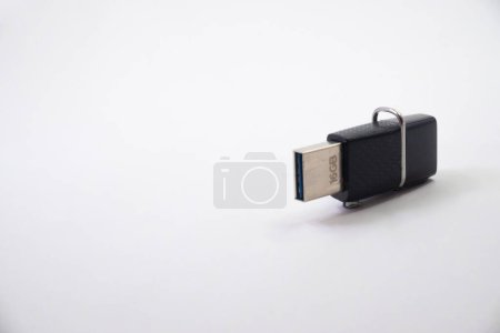 Photo for Black USB 16 GB Flash Disk Isolated On White Background - Royalty Free Image