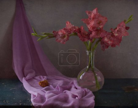 Pink peony flowers in vase