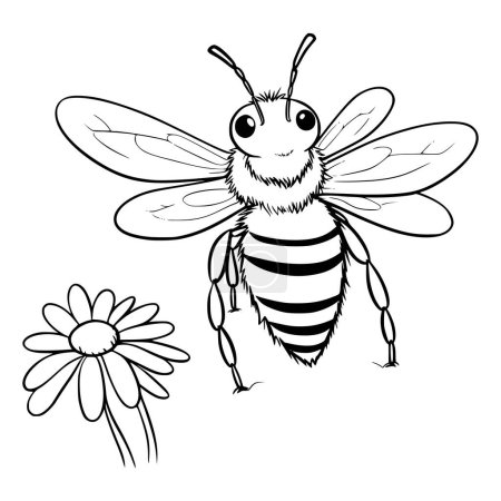 Téléchargez les illustrations : Coloriages d'abeilles Dessin pour enfants - en licence libre de droit