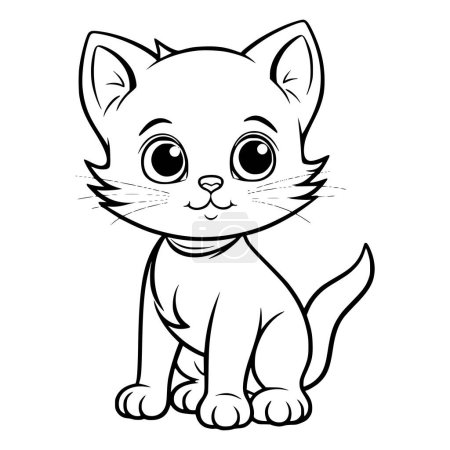 Cat Standing Coloring Page Drawing For Kids