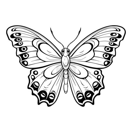 Téléchargez les illustrations : Coloriage papillon pour les enfants - en licence libre de droit