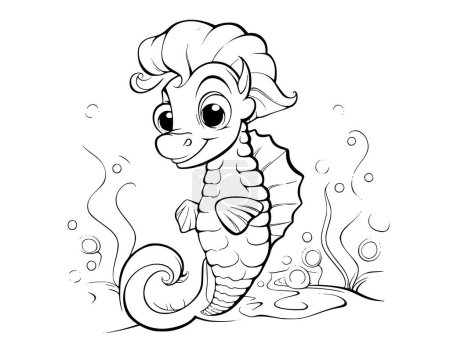 Cute Seahorse Coloring Pages for Kids
