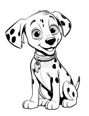 Illustration for Dalmatian Dog Coloring Page For Kids - Royalty Free Image