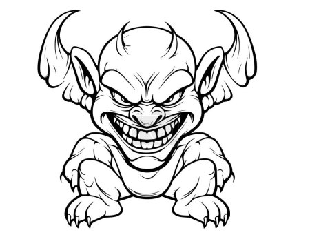 Diablo con grandes sonrisas para colorear Dibujo para niños