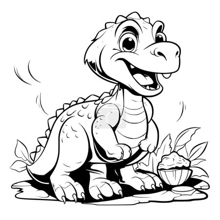 Dinosaur With Meat In Its Mouth  Coloring Page for Kids