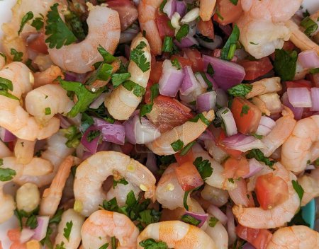 Photo for Mexican shrimp ceviche closeup - Royalty Free Image