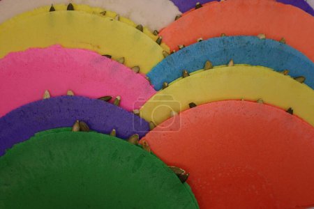 Colorful mexican sweets, pepitorias, full image