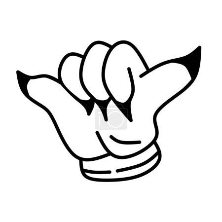 Illustration for Horror Shaka hand vector icon, on white background. - Royalty Free Image