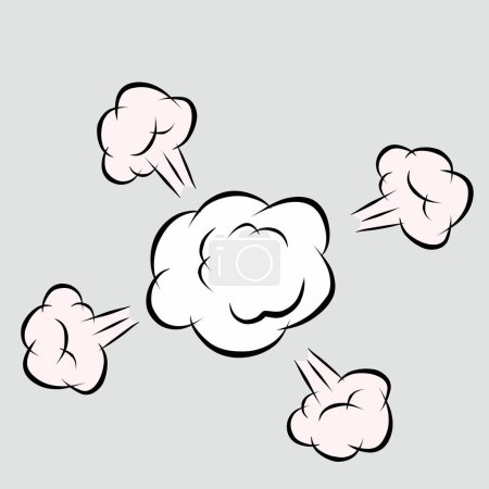 Illustration for Comic style speed element. Cloud of bad smell smoke isolated on white background - Royalty Free Image