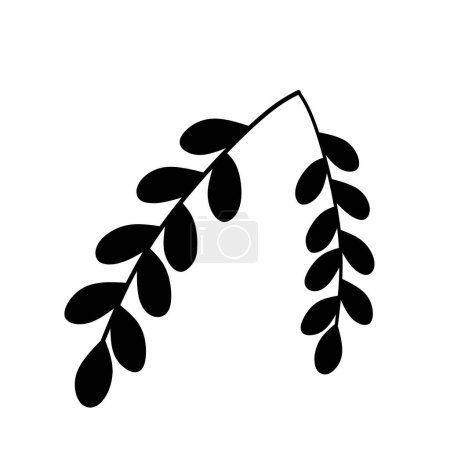 Blatt Silhouette Symbol der hängenden Zweige Blatt auf weißem Hintergrund. Vektor Illustration Design