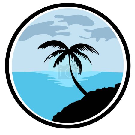 Beach vector illustration, beach logo design