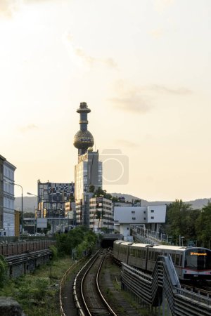 Photo for Vienna, Austria 26 June 2023. Vienna's Beautiful Trash Plant: Turning Garbage into Art and Energy at Spittelau by Hundertwasser. - Royalty Free Image