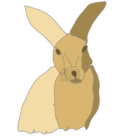Téléchargez les photos : Bunny Rabbit Line Art Illustration minimaliste - en image libre de droit