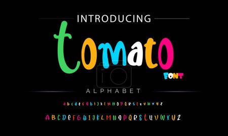Photo for Funky colorful cartoon font type. Vector alphabet - Royalty Free Image
