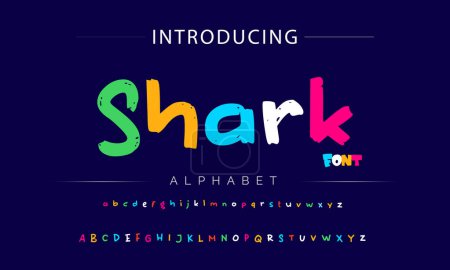Photo for Funky colorful cartoon font type. Vector alphabet - Royalty Free Image