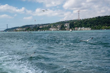 View of Istanbul from boat on bosphorus