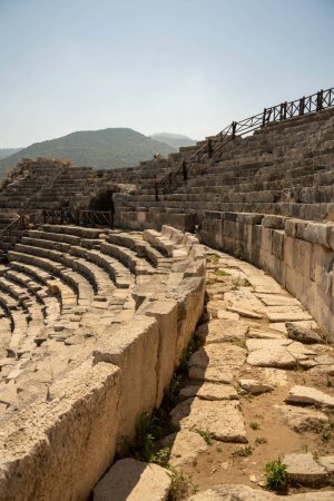 ruins of ancient greek theatre of delphi, greece
