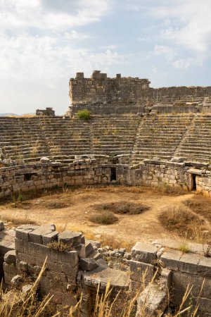the ruins of the ancient roman theatre, the roman city of pergamon in pergaman