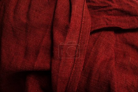 Photo for Close up of folded  red silk  texture background - Royalty Free Image