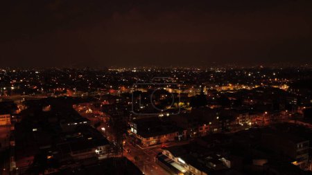 Photo for Aerial images of the nights in Bogota with its colors and its sky - Royalty Free Image