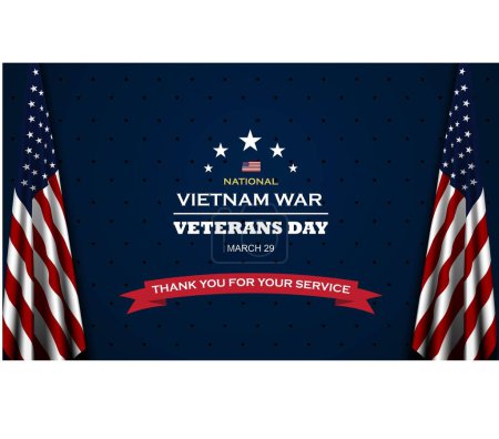 Illustration for Happy national vietnam war veterans day march 29 background vector illustration - Royalty Free Image