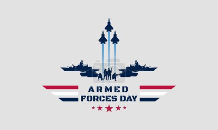 Armed Forces Day background vector illustration