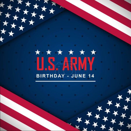 Téléchargez les photos : Anniversaire de l'armée américaine 14 juin Illustration vectorielle de fond - en image libre de droit