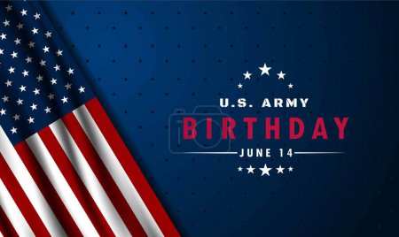 Téléchargez les photos : Anniversaire de l'armée américaine 14 juin Illustration vectorielle de fond - en image libre de droit
