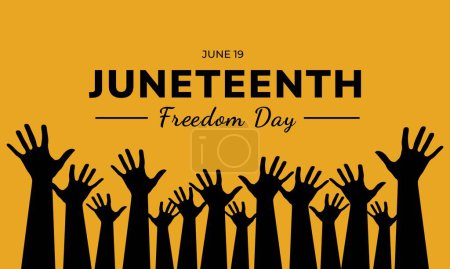 Téléchargez les photos : Happy Juneteenth Juin 19 Journée de la liberté fond Illustration vectorielle - en image libre de droit