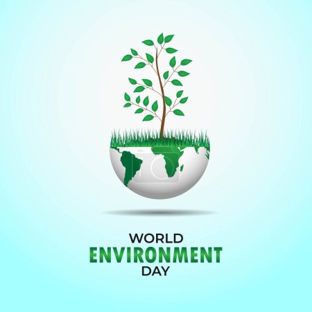 Téléchargez les photos : Journée mondiale de l'environnement Contexte Illustration vectorielle - en image libre de droit