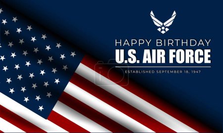 Ilustración de Cumpleaños de la Fuerza Aérea de los Estados Unidos 18 de septiembre Fondo Vector Illustration - Imagen libre de derechos