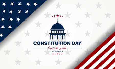 Téléchargez les photos : Bonne Constitution et journée de la citoyenneté États-Unis d'Amérique 17 septembre illustration vectorielle de fond - en image libre de droit