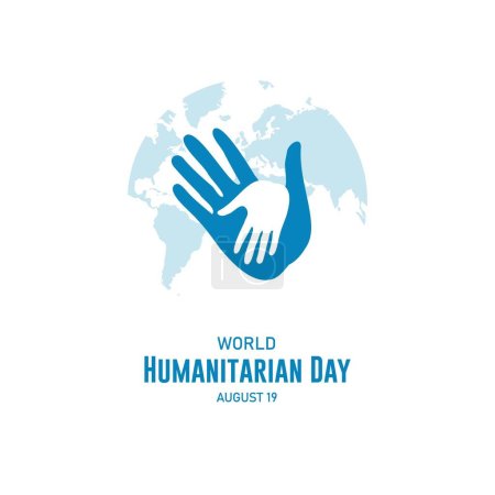 Journée mondiale de l'humanitaire 19 août Contexte Illustration vectorielle