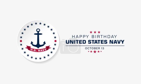 Happy  birthday US Navy October 13 background Vector Illustration 