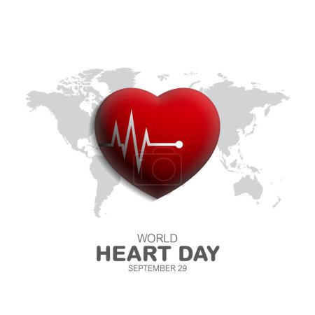 Téléchargez les photos : Journée mondiale du cœur 29 septembre Illustration vectorielle de fond - en image libre de droit