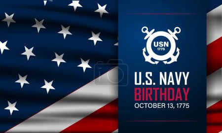 Téléchargez les photos : Joyeux anniversaire US Navy Octobre 13 fond Illustration vectorielle - en image libre de droit