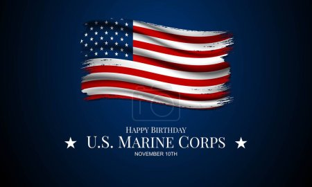 Cumpleaños del Cuerpo de Marines de Estados Unidos 10 de noviembre Antecedentes Vector Illustration