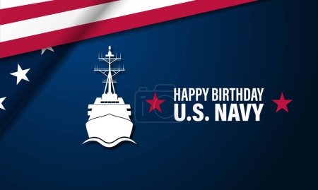 Téléchargez les photos : Joyeux anniversaire US Navy Octobre 13 fond Illustration vectorielle - en image libre de droit